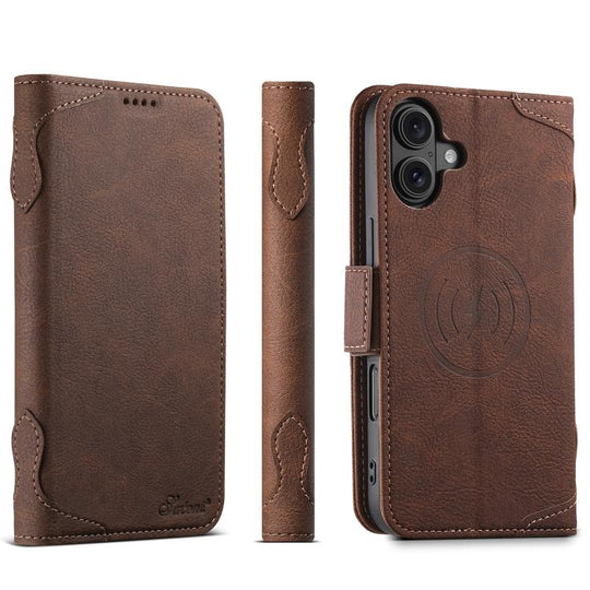 For iPhone 17 SUTENI J07 Multifunctional Horizontal Flip Magsafe Leather Phone Case(Brown)