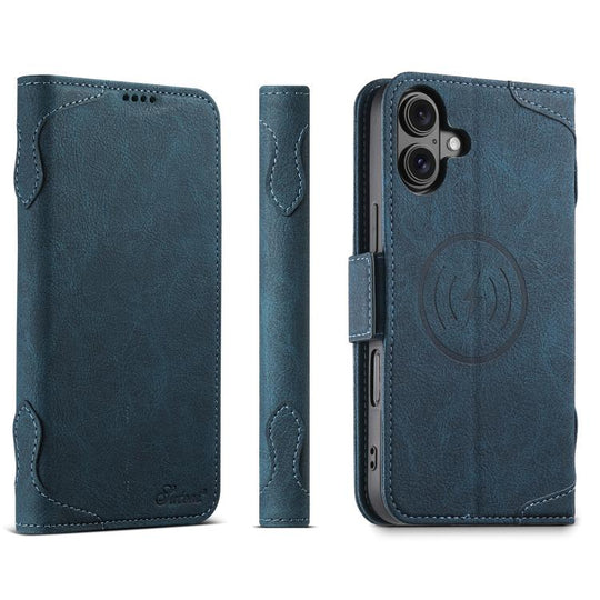 For iPhone 17 SUTENI J07 Multifunctional Horizontal Flip Magsafe Leather Phone Case(Blue)