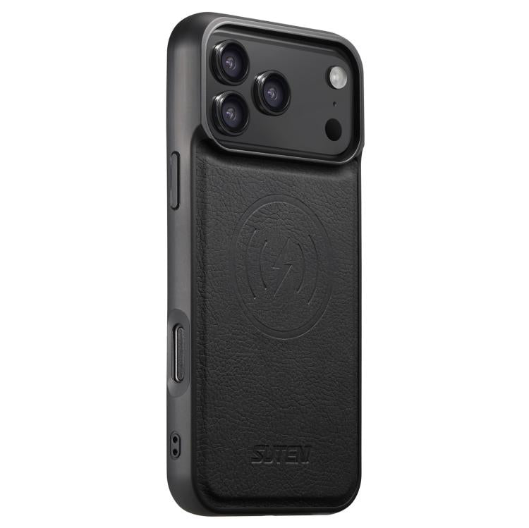 For iPhone 17 Pro Suteni G5 Litchi Leather Magnetic MagSafe Phone Case(Black) - iPhone 17 Pro Cases by Suteni | Online Shopping UK | buy2fix