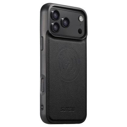 For iPhone 17 Pro Suteni G5 Litchi Leather Magnetic MagSafe Phone Case(Black) - iPhone 17 Pro Cases by Suteni | Online Shopping UK | buy2fix