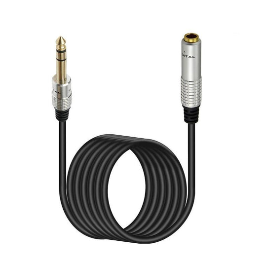 JUNSUNMAY 6.35mm 1/4 inch Male to Female Stereo Headphone Guitar Extension Cable Cord, Length:5m - Aux Cable by JUNSUNMAY | Online Shopping UK | buy2fix