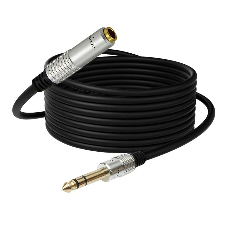 JUNSUNMAY 6.35mm 1/4 inch Male to Female Stereo Headphone Guitar Extension Cable Cord, Length:0.3m - Aux Cable by JUNSUNMAY | Online Shopping UK | buy2fix