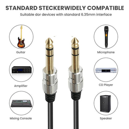 JUNSUNMAY 6.35mm 1/4 inch Male to Male Stereo Headphone Guitar Extension Cable Cord, Length:0.3m - Aux Cable by JUNSUNMAY | Online Shopping UK | buy2fix