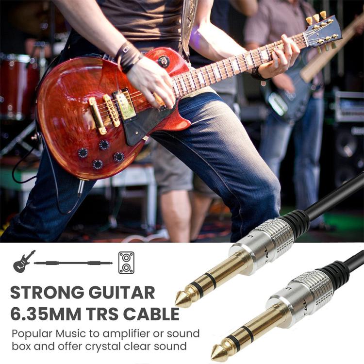 JUNSUNMAY 6.35mm 1/4 inch Male to Male Stereo Headphone Guitar Extension Cable Cord, Length:0.3m - Aux Cable by JUNSUNMAY | Online Shopping UK | buy2fix