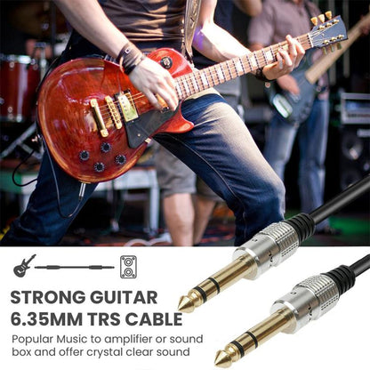 JUNSUNMAY 6.35mm 1/4 inch Male to Male Stereo Headphone Guitar Extension Cable Cord, Length:0.3m - Aux Cable by JUNSUNMAY | Online Shopping UK | buy2fix