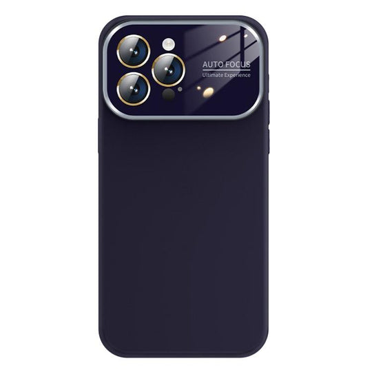 For iPhone 16 Pro Max Kalebol Large Windows Frosted Liquid Silicone Phone Case(Dark Purple)