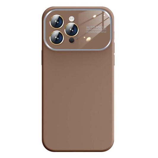 For iPhone 16 Pro Max Kalebol Large Windows Frosted Liquid Silicone Phone Case(Coffee) - iPhone 16 Pro Max Cases by Kalebol | Online Shopping UK | buy2fix