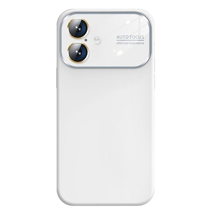 For iPhone 16 Kalebol Large Windows Frosted Liquid Silicone Phone Case(Pure White) - iPhone 16 Cases by Kalebol | Online Shopping UK | buy2fix