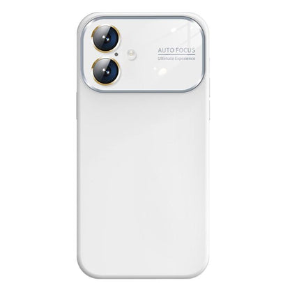 For iPhone 16 Kalebol Large Windows Frosted Liquid Silicone Phone Case(Pure White) - iPhone 16 Cases by Kalebol | Online Shopping UK | buy2fix