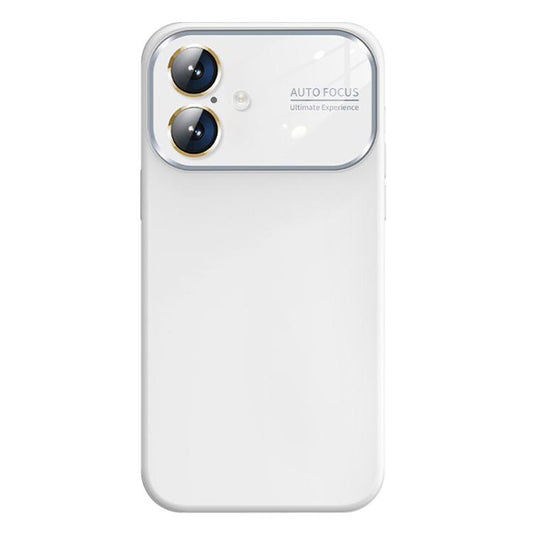For iPhone 16 Kalebol Large Windows Frosted Liquid Silicone Phone Case(Pure White) - iPhone 16 Cases by Kalebol | Online Shopping UK | buy2fix