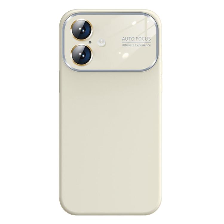 For iPhone 16 Kalebol Large Windows Frosted Liquid Silicone Phone Case(Antique White) - iPhone 16 Cases by Kalebol | Online Shopping UK | buy2fix