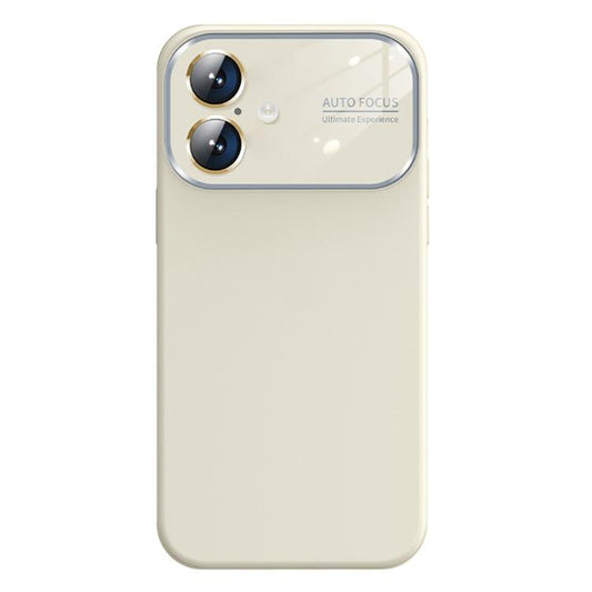 For iPhone 16 Kalebol Large Windows Frosted Liquid Silicone Phone Case(Antique White) - iPhone 16 Cases by Kalebol | Online Shopping UK | buy2fix