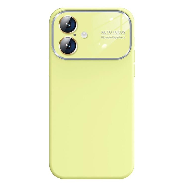 For iPhone 16 Kalebol Large Windows Frosted Liquid Silicone Phone Case(Cream) - iPhone 16 Cases by Kalebol | Online Shopping UK | buy2fix