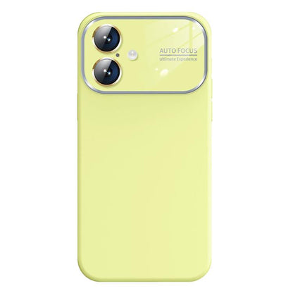 For iPhone 16 Kalebol Large Windows Frosted Liquid Silicone Phone Case(Cream) - iPhone 16 Cases by Kalebol | Online Shopping UK | buy2fix
