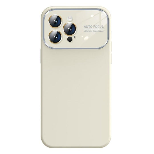 For iPhone 12 Pro Kalebol Large Windows Frosted Liquid Silicone Phone Case(Antique White)