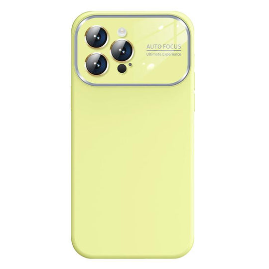 For iPhone 12 Pro Kalebol Large Windows Frosted Liquid Silicone Phone Case(Cream)