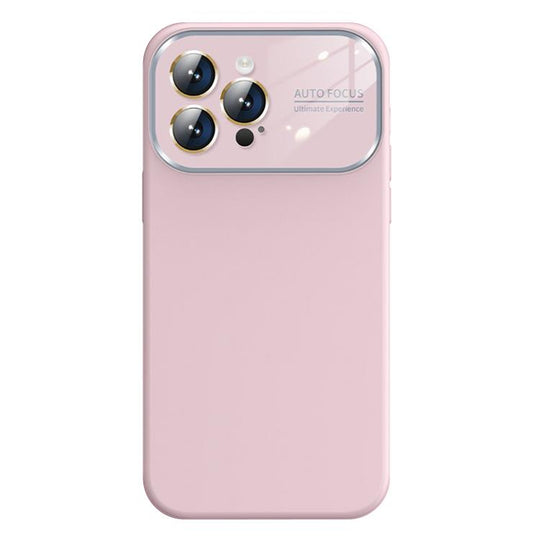 For iPhone 15 Pro Max Kalebol Large Windows Frosted Liquid Silicone Phone Case(Grayish Pink)