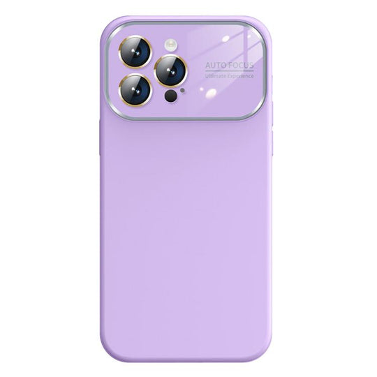 For iPhone 14 Pro Max Kalebol Large Windows Frosted Liquid Silicone Phone Case(Lilac)