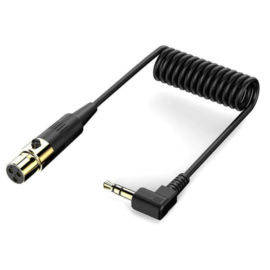 JUNSUNMAY 3.5mm Stereo Male to 3 Pin XLR Female Mixer Spring Extension Adapter Cable, Length: 0.5m