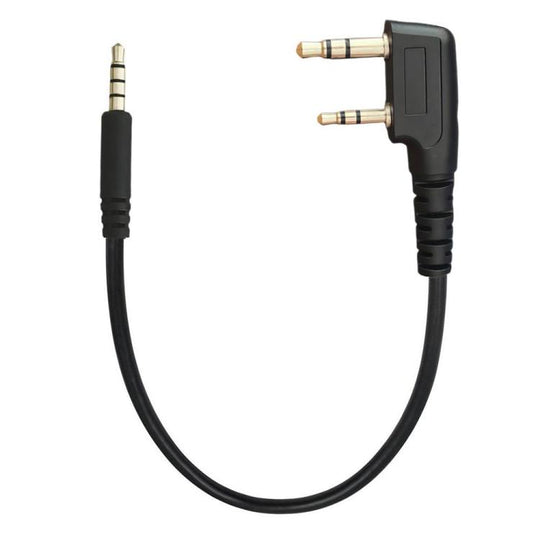 JUNSUNMAY Walkie Talkies Headset Radio Earpiece Adapter Cable, Length: 25cm, Interface:2 Pin to Male 3.5mm