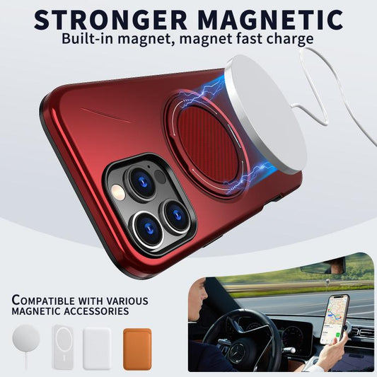 For iPhone 16 Pro Max Kalebol Magnetic MagSafe Rotation Holder PC Phone Case(Red) - iPhone 16 Pro Max Cases by Kalebol | Online Shopping UK | buy2fix