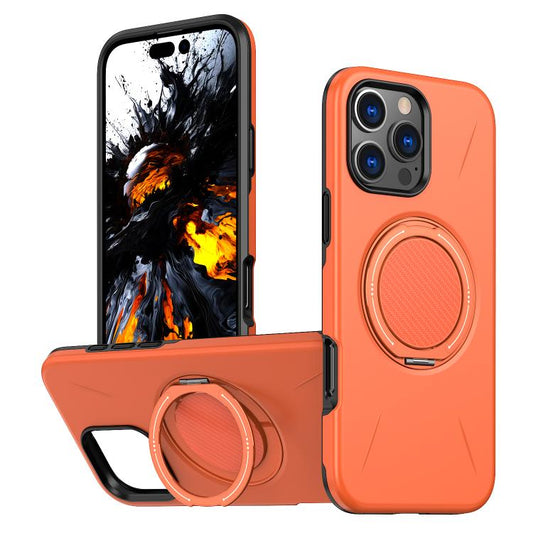 For iPhone 16 Pro Max Kalebol Magnetic MagSafe Rotation Holder PC Phone Case(Orange) - iPhone 16 Pro Max Cases by Kalebol | Online Shopping UK | buy2fix
