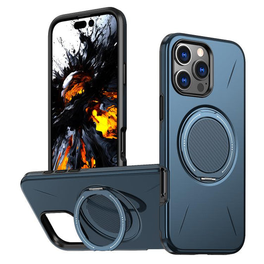 For iPhone 16 Pro Max Kalebol Magnetic MagSafe Rotation Holder PC Phone Case(Blue) - iPhone 16 Pro Max Cases by Kalebol | Online Shopping UK | buy2fix