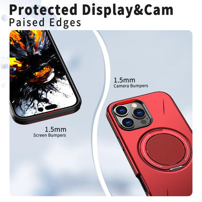 For iPhone 16 Pro Kalebol Magnetic MagSafe Rotation Holder PC Phone Case(Red) - iPhone 16 Pro Cases by Kalebol | Online Shopping UK | buy2fix