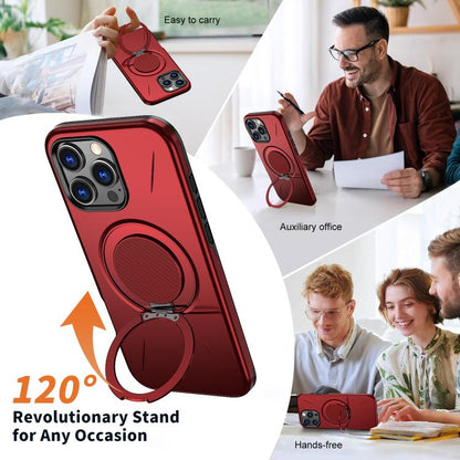 For iPhone 16 Pro Kalebol Magnetic MagSafe Rotation Holder PC Phone Case(Red) - iPhone 16 Pro Cases by Kalebol | Online Shopping UK | buy2fix