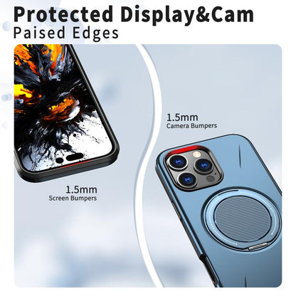 For iPhone 16 Pro Kalebol Magnetic MagSafe Rotation Holder PC Phone Case(Blue) - iPhone 16 Pro Cases by Kalebol | Online Shopping UK | buy2fix