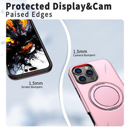 For iPhone 16 Pro Kalebol Magnetic MagSafe Rotation Holder PC Phone Case(Pink) - iPhone 16 Pro Cases by Kalebol | Online Shopping UK | buy2fix