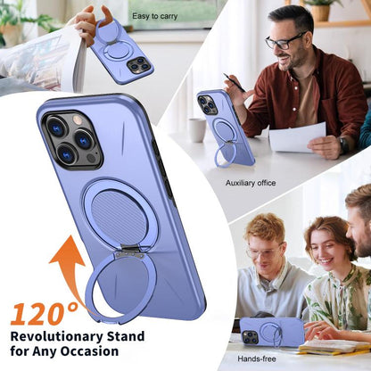 For iPhone 16 Pro Kalebol Magnetic MagSafe Rotation Holder PC Phone Case(Lilac) - iPhone 16 Pro Cases by Kalebol | Online Shopping UK | buy2fix