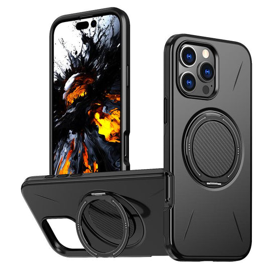 For iPhone 15 Pro Max Kalebol Magnetic MagSafe Rotation Holder PC Phone Case(Black)
