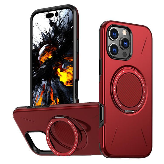 For iPhone 13 Pro Max Kalebol Magnetic MagSafe Rotation Holder PC Phone Case(Red)