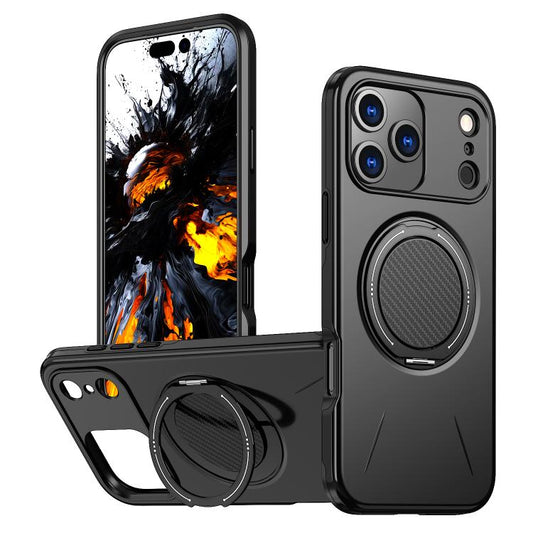 For iPhone 17 Pro Max Kalebol Magnetic MagSafe Rotation Holder PC Phone Case(Black) - iPhone 17 Pro Max Cases by Kalebol | Online Shopping UK | buy2fix