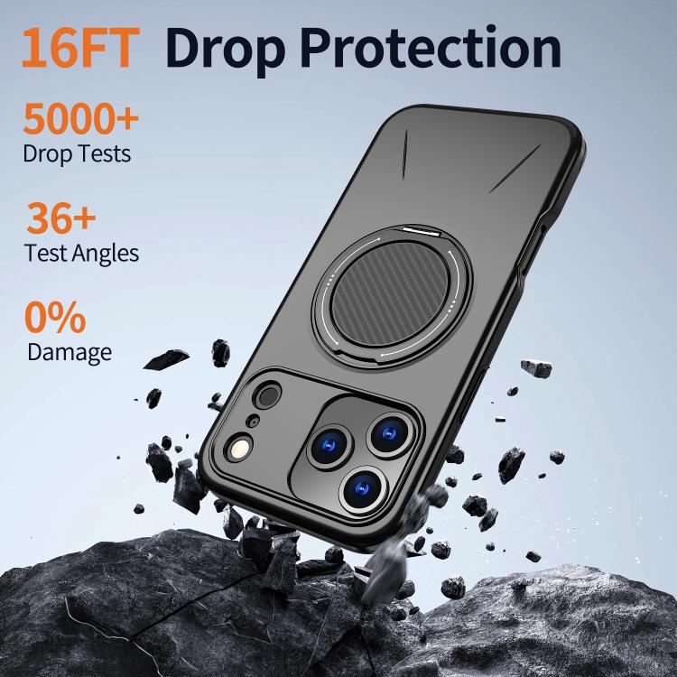 For iPhone 17 Pro Max Kalebol Magnetic MagSafe Rotation Holder PC Phone Case(Black) - iPhone 17 Pro Max Cases by Kalebol | Online Shopping UK | buy2fix