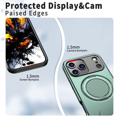 For iPhone 17 Pro Max Kalebol Magnetic MagSafe Rotation Holder PC Phone Case(Grey Green) - iPhone 17 Pro Max Cases by Kalebol | Online Shopping UK | buy2fix