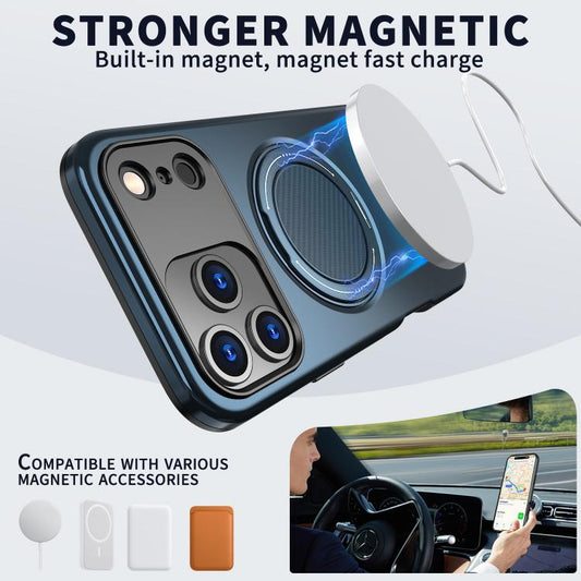 For iPhone 17 Pro Max Kalebol Magnetic MagSafe Rotation Holder PC Phone Case(Blue) - iPhone 17 Pro Max Cases by Kalebol | Online Shopping UK | buy2fix