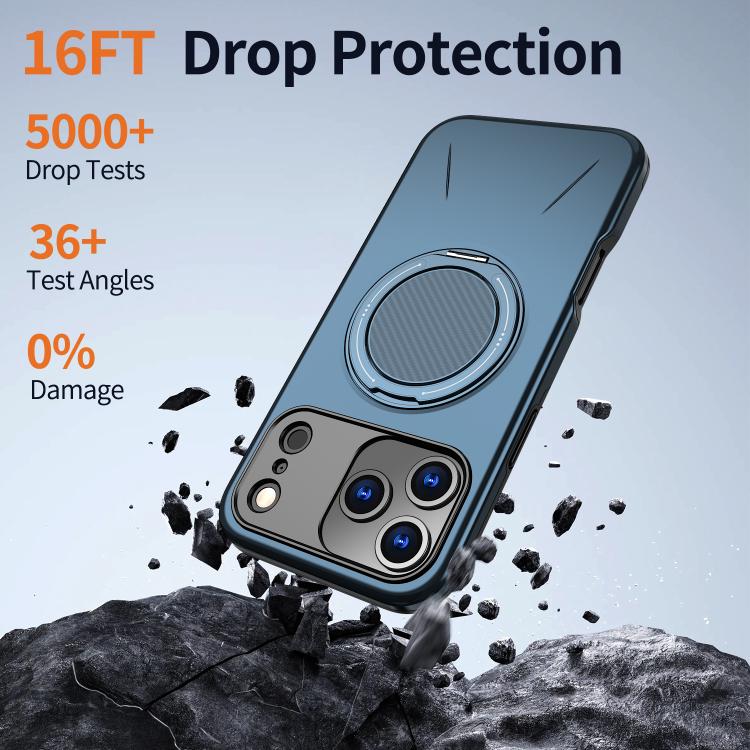 For iPhone 17 Pro Max Kalebol Magnetic MagSafe Rotation Holder PC Phone Case(Blue) - iPhone 17 Pro Max Cases by Kalebol | Online Shopping UK | buy2fix