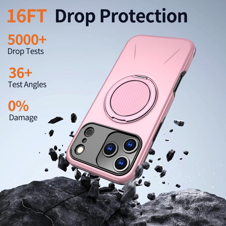 For iPhone 17 Pro Max Kalebol Magnetic MagSafe Rotation Holder PC Phone Case(Pink) - iPhone 17 Pro Max Cases by Kalebol | Online Shopping UK | buy2fix