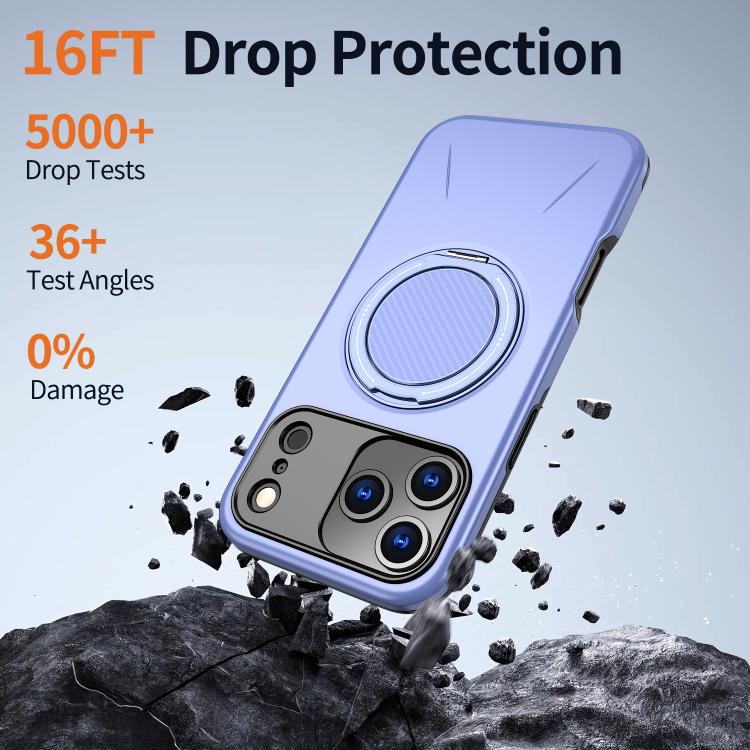 For iPhone 17 Pro Max Kalebol Magnetic MagSafe Rotation Holder PC Phone Case(Lilac) - iPhone 17 Pro Max Cases by Kalebol | Online Shopping UK | buy2fix