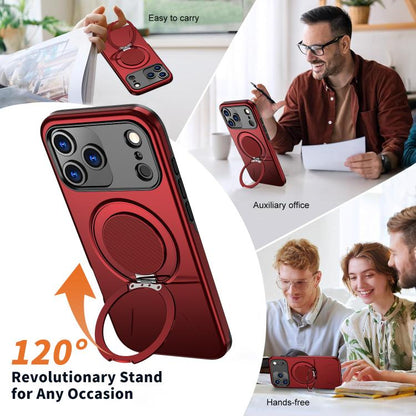 For iPhone 17 Pro Kalebol Magnetic MagSafe Rotation Holder PC Phone Case(Red) - iPhone 17 Pro Cases by Kalebol | Online Shopping UK | buy2fix