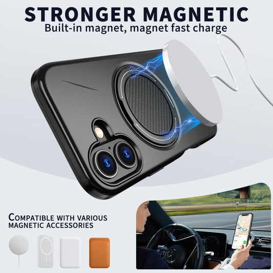 For iPhone 17 Kalebol Magnetic MagSafe Rotation Holder PC Phone Case(Black) - iPhone 17 Cases by Kalebol | Online Shopping UK | buy2fix