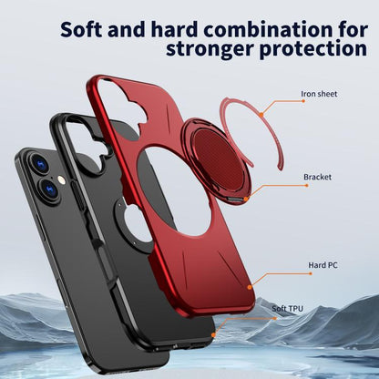 For iPhone 17 Kalebol Magnetic MagSafe Rotation Holder PC Phone Case(Red) - iPhone 17 Cases by Kalebol | Online Shopping UK | buy2fix