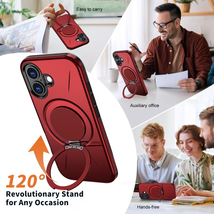 For iPhone 17 Kalebol Magnetic MagSafe Rotation Holder PC Phone Case(Red) - iPhone 17 Cases by Kalebol | Online Shopping UK | buy2fix