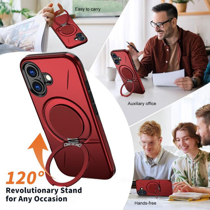 For iPhone 17 Kalebol Magnetic MagSafe Rotation Holder PC Phone Case(Red) - iPhone 17 Cases by Kalebol | Online Shopping UK | buy2fix