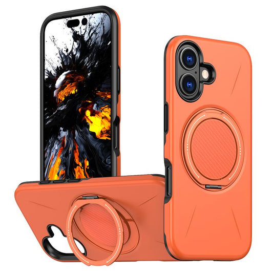 For iPhone 17 Kalebol Magnetic MagSafe Rotation Holder PC Phone Case(Orange) - iPhone 17 Cases by Kalebol | Online Shopping UK | buy2fix