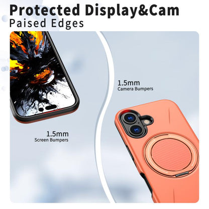 For iPhone 17 Kalebol Magnetic MagSafe Rotation Holder PC Phone Case(Orange) - iPhone 17 Cases by Kalebol | Online Shopping UK | buy2fix