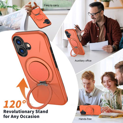 For iPhone 17 Kalebol Magnetic MagSafe Rotation Holder PC Phone Case(Orange) - iPhone 17 Cases by Kalebol | Online Shopping UK | buy2fix
