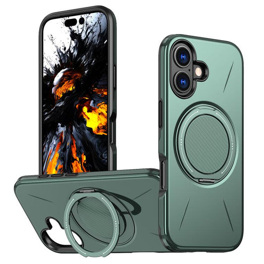 For iPhone 17 Kalebol Magnetic MagSafe Rotation Holder PC Phone Case(Grey Green) - iPhone 17 Cases by Kalebol | Online Shopping UK | buy2fix